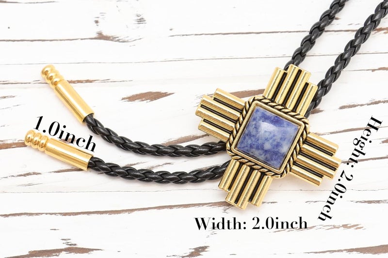 Wentur Stone Bolo Ties for Men Western - Vintage Cowboy Bolo Tie for Women Western Costume Accessories - Image 3